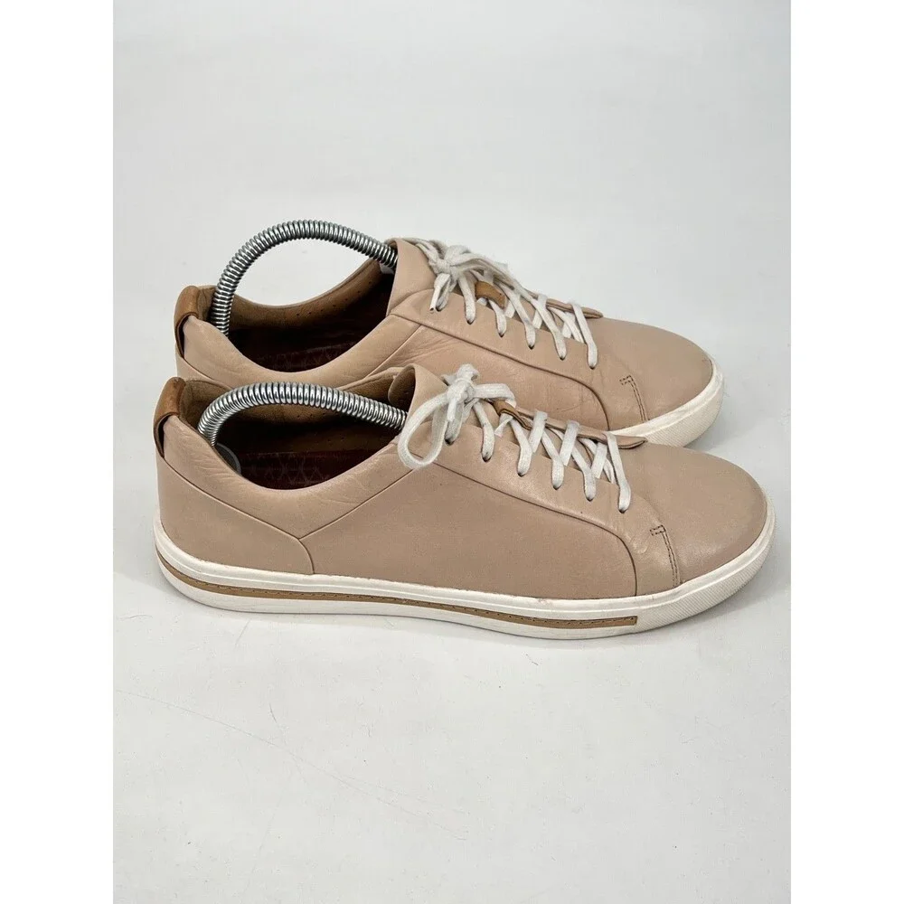 Unstructured by Clarks Womens Size 9 Un Maui Lace Blush Leather Sneakers